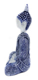 Meditating Buddha - Blue and White