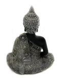 Meditating Buddha - Black & Silver